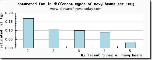 navy beans saturated fat per 100g